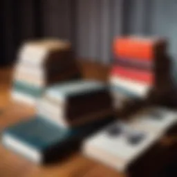 A collection of poetry books arranged on a wooden table