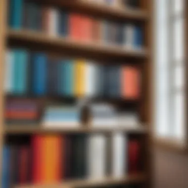 Explore Diverse Literary Choices A selection of diverse books on a modern bookshelf