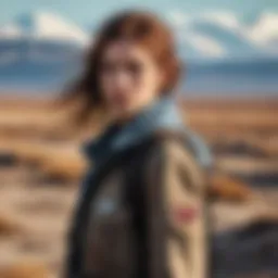 Post-apocalyptic girl in a desolate landscape