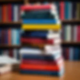 A stack of modern novels with vibrant covers