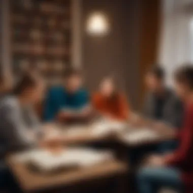 Cultivating a Community of Readers A diverse group of individuals discussing books in a cozy setting