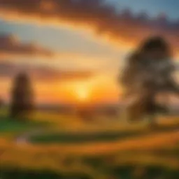 Serene landscape with a sunset, symbolic of romance