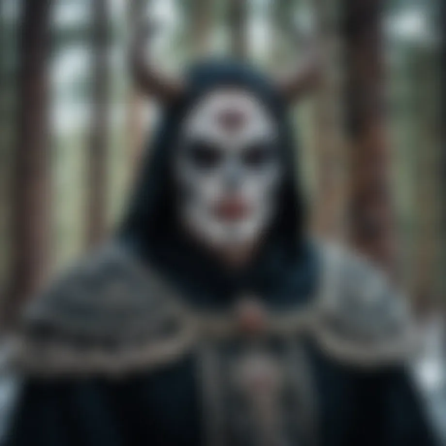 An illustration of a demonic figure inspired by Russian folklore