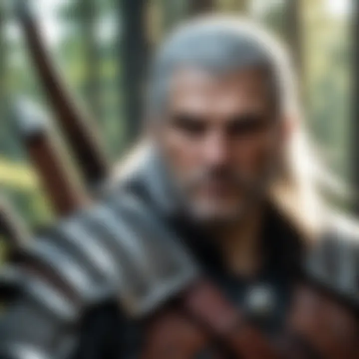 An intricate illustration of Geralt of Rivia, showcasing his character's depth and heroic qualities.