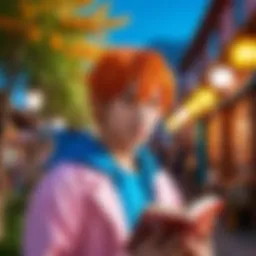 An artistic representation of a sedze manhwa character in a vibrant setting