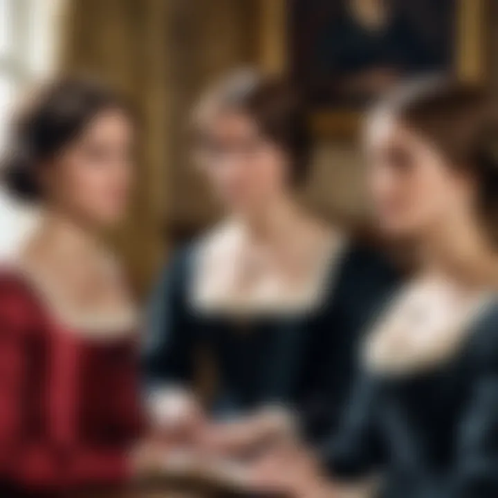 Portrait of the Brontë sisters in a historical setting