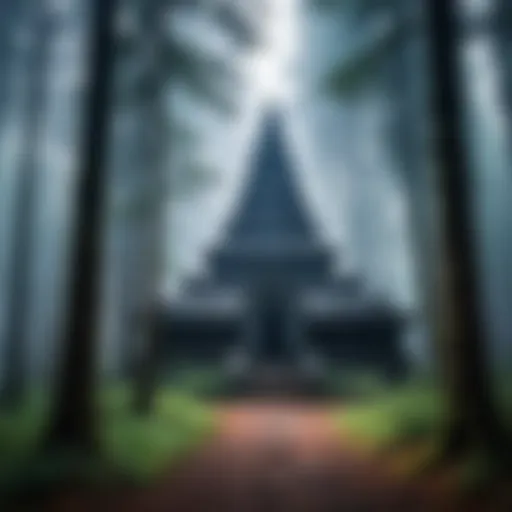 A mystical Sith temple hidden in a dark forest