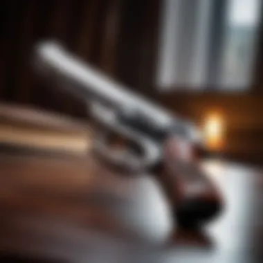 Symbolic Gun in Dramatic Context Symbolic representation of a gun in a dramatic setting