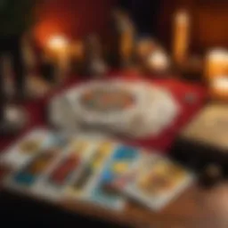 Tarot cards spread on a mystical table