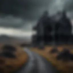 A dark, gothic landscape representing the themes of despair and isolation.