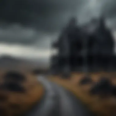 A dark, gothic landscape representing the themes of despair and isolation.