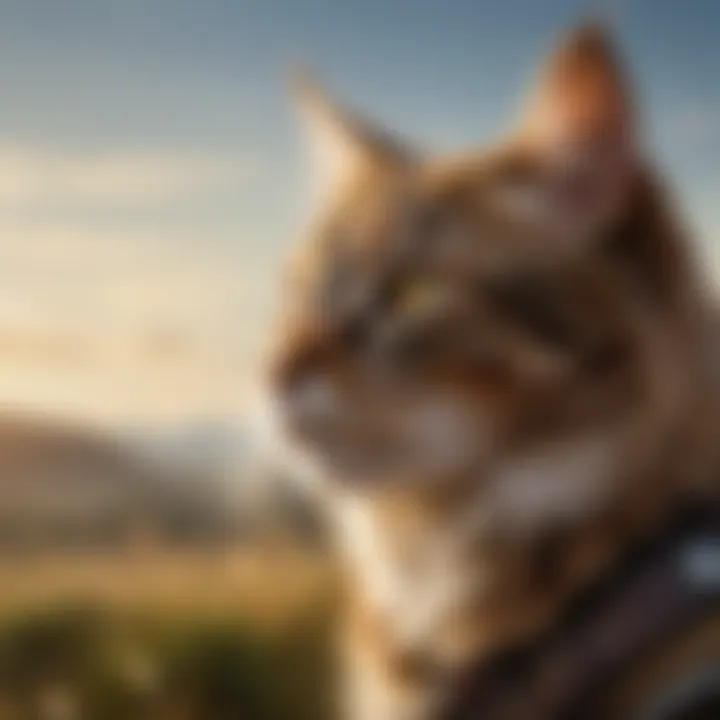 A symbolic representation of rebellion with a cat standing defiantly against a backdrop of a clan's territory.