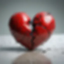 A heart cracked in two, symbolizing betrayal