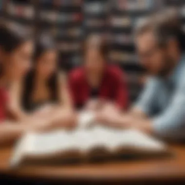 A diverse group engaged in a book discussion