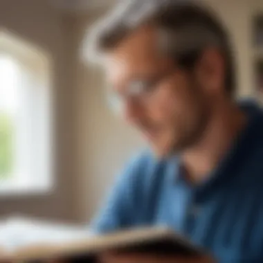 A contemplative individual lost in thought with a book