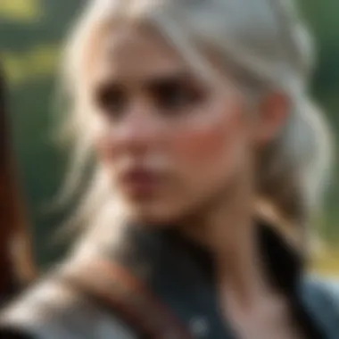 Ciri confronting her adversaries, showcasing her determination