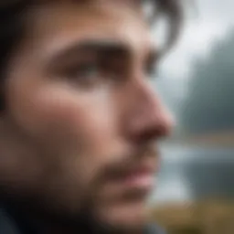 A contemplative character lost in thought against a misty backdrop.