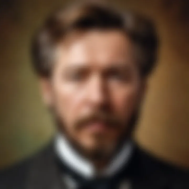 A vintage style portrait of Anton Chekhov reflecting his era