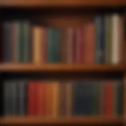 A vintage bookshelf filled with classic literature