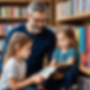 A thoughtful parent choosing the perfect book for a child