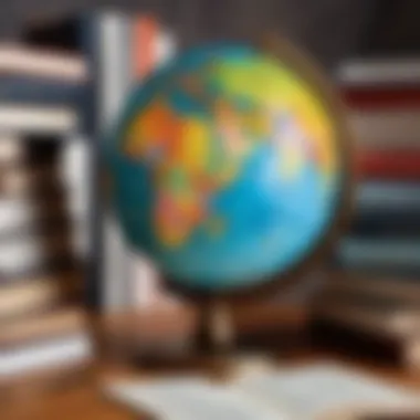 Words That Inspire Wanderlust An illustration of a globe surrounded by iconic literary quotes