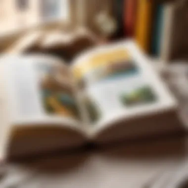 The Journey Begins with a Book An open book with illustrations of famous global destinations