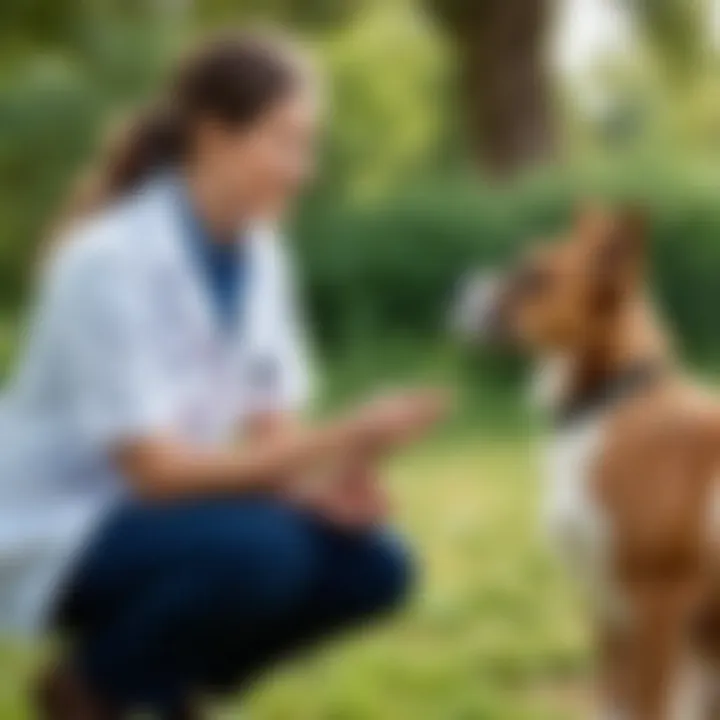 Veterinarian interacting with a local community about animal care