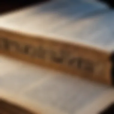 A close-up of a vintage book's pages, revealing intricate typography