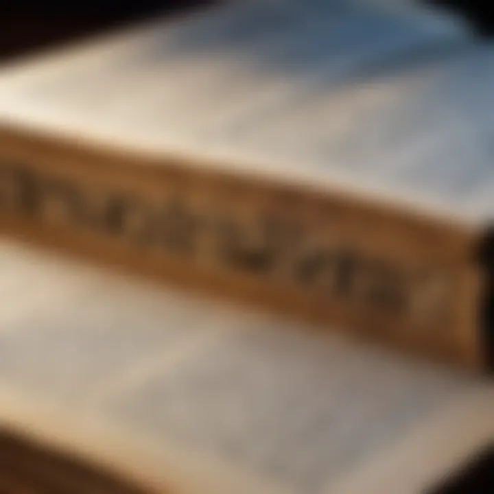 A close-up of a vintage book's pages, revealing intricate typography