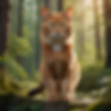 A captivating illustration of a warrior cat standing majestically in a forest