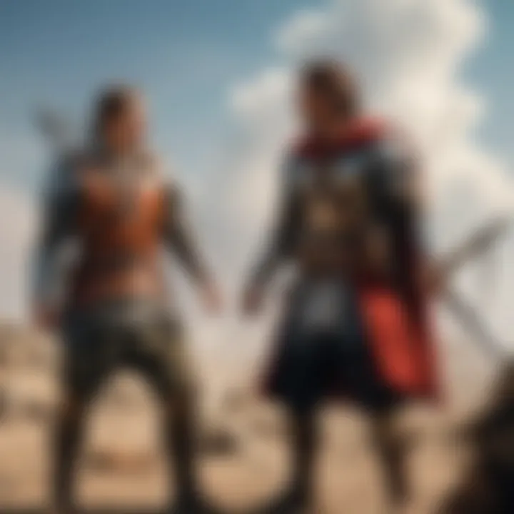 An illustration showcasing the conflicts faced by the characters