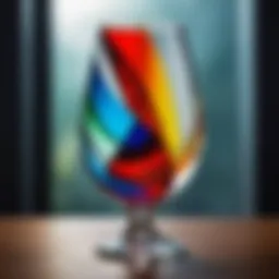 Abstract representation of glass and its symbolic interpretations