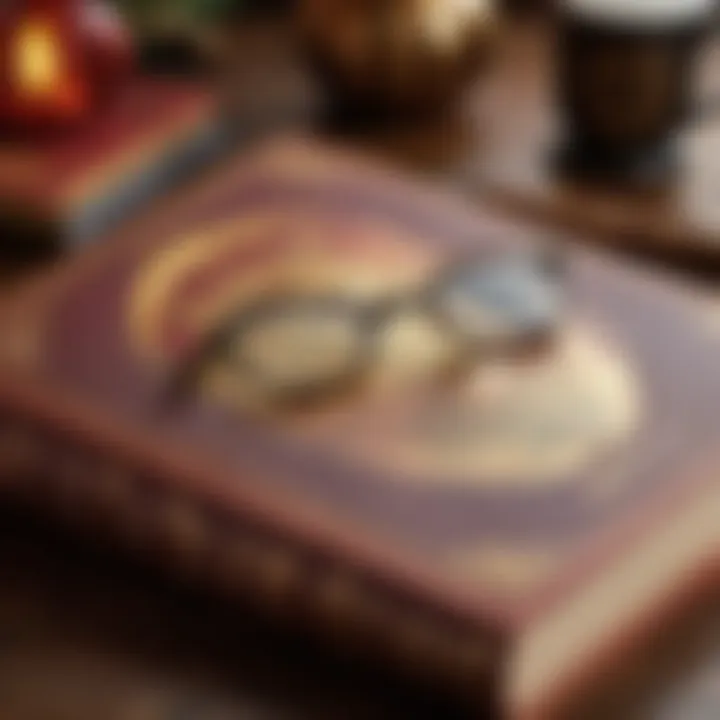 Close-up of the cover of a special edition Harry Potter book