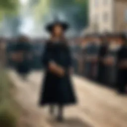 Scene depicting a historical witch trial in France