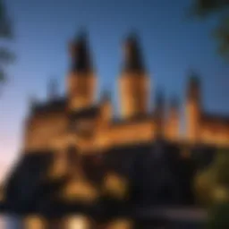 The enchanting Hogwarts Castle at dusk