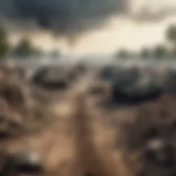 A poignant depiction of the battlefield, illustrating the chaos and despair of war.
